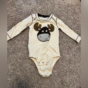 Cute Beige Moose Kids Bodysuit
